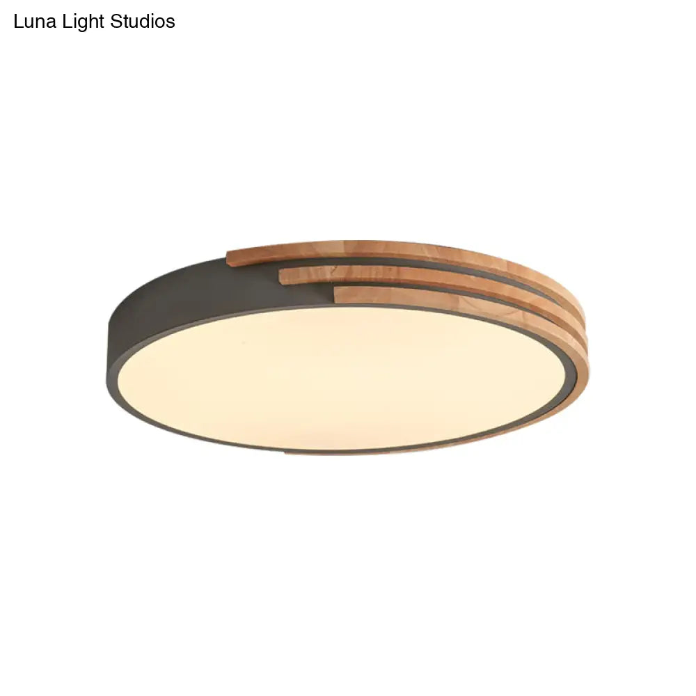 Round Ceiling Lamp Wood & Acrylic | Scandinavian Style 40cm - Lamylie