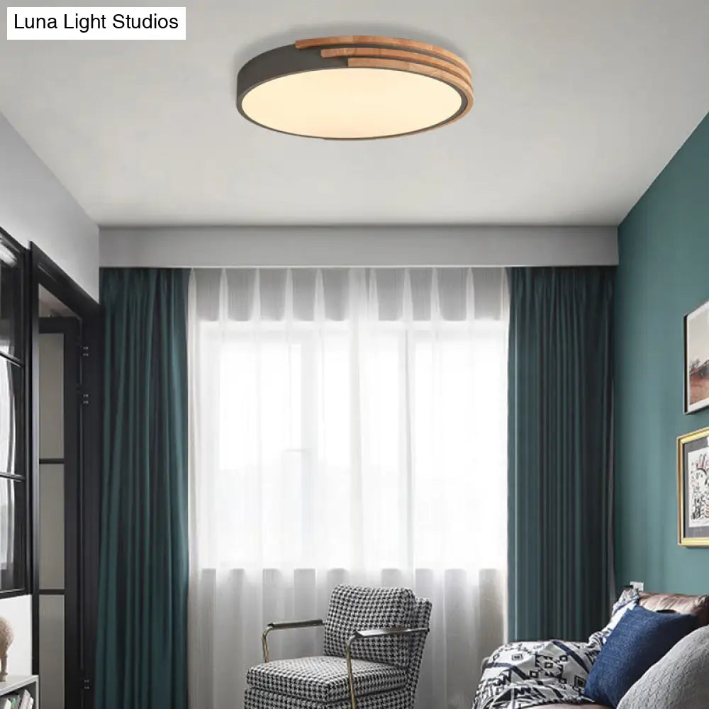 Round Ceiling Lamp Wood & Acrylic | Scandinavian Style 40cm - Lamylie