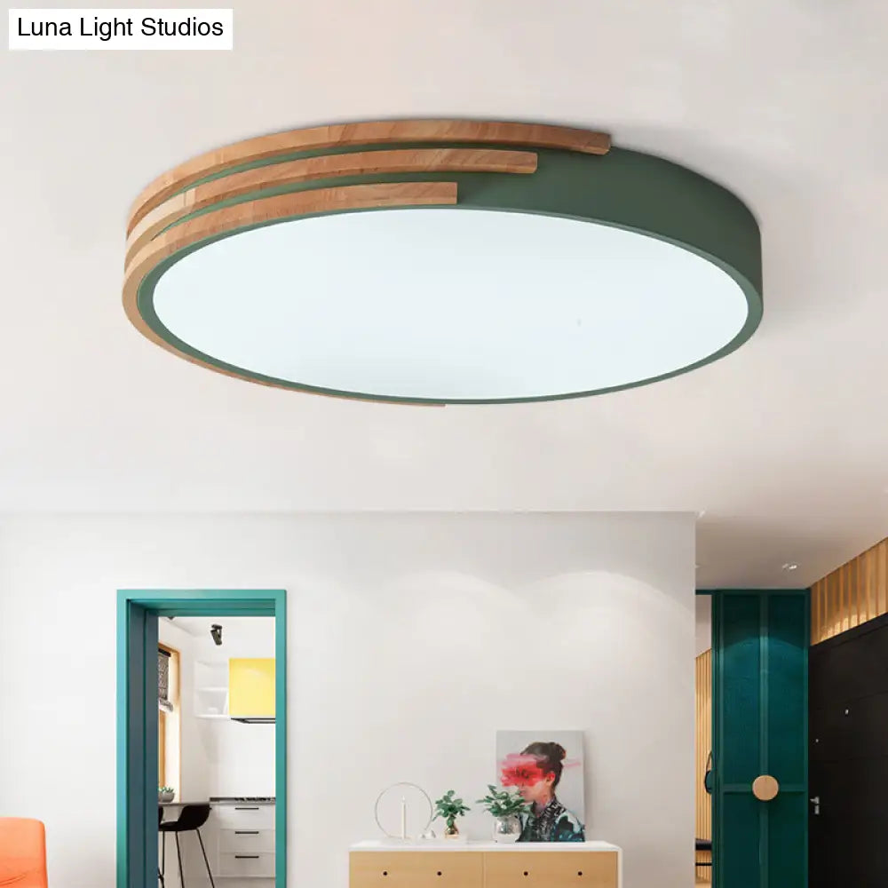 Round Ceiling Lamp Wood & Acrylic | Scandinavian Style 40cm - Lamylie