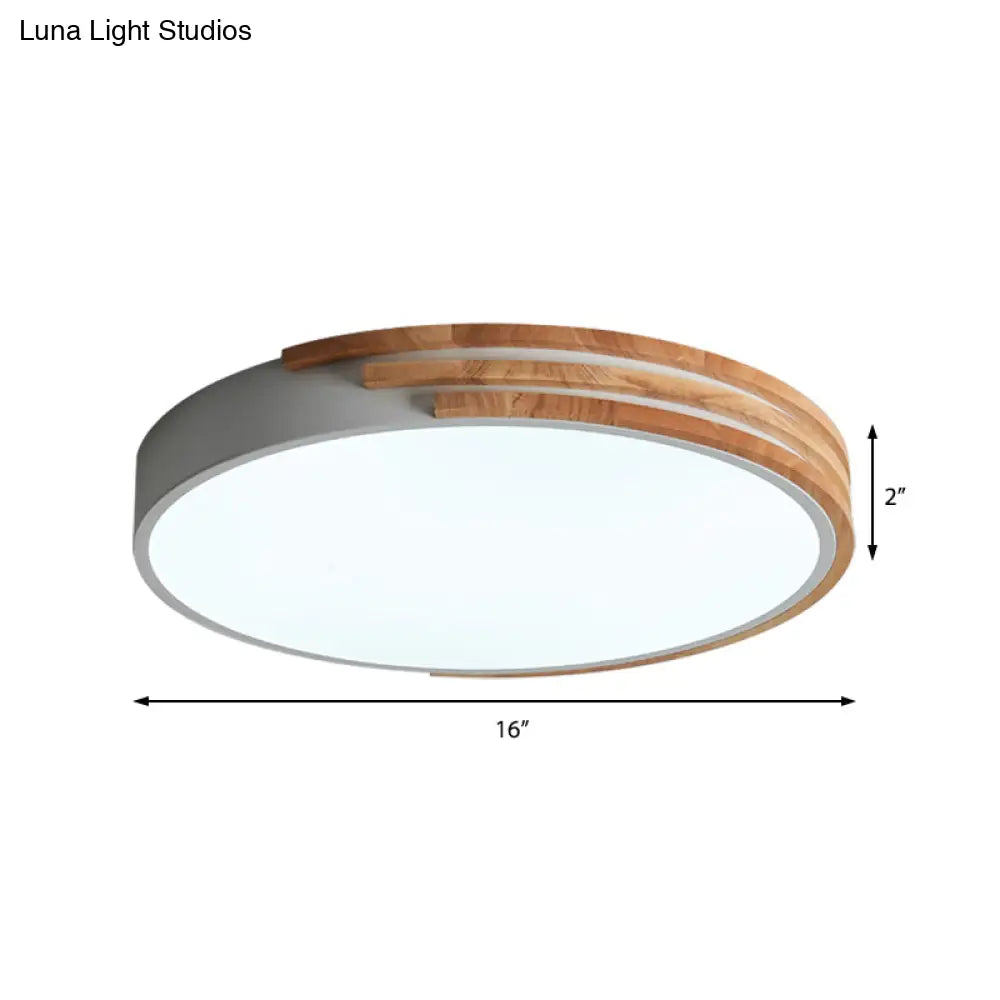 Round Ceiling Lamp Wood & Acrylic | Scandinavian Style 40cm - Lamylie