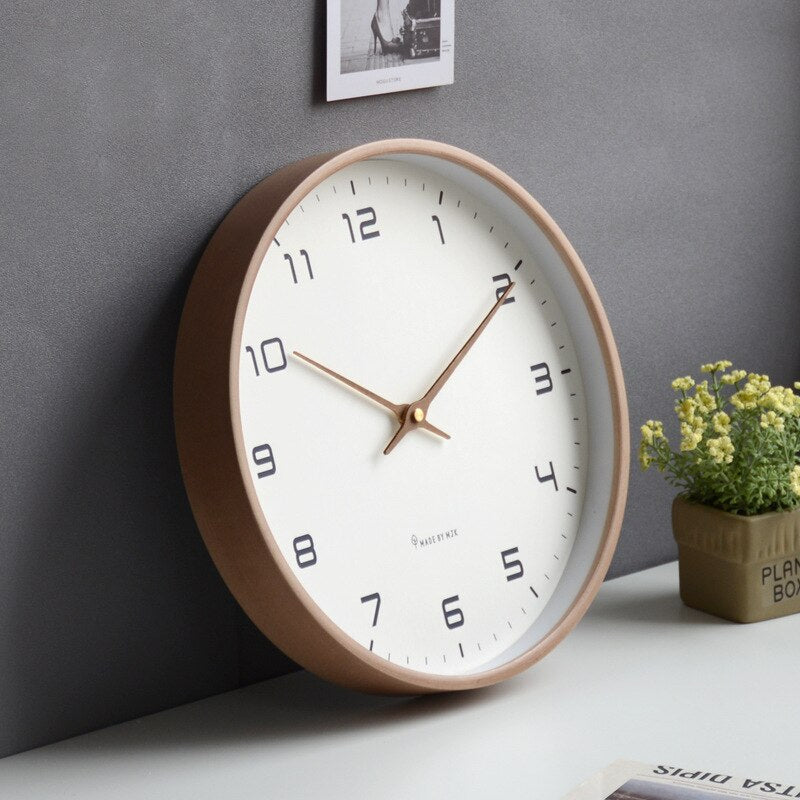 Horloge murale scandinave en bois | Mouvement silencieux · Horloge minimaliste · Touches naturelles pour le salon, la chambre ou le bureau · Lecture de l’heure élégante · Design épuré – Lamylie