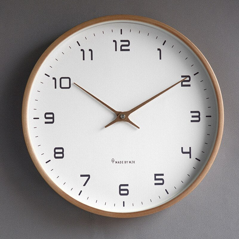 Horloge murale scandinave en bois | Mouvement silencieux · Horloge minimaliste · Touches naturelles pour le salon, la chambre ou le bureau · Lecture de l’heure élégante · Design épuré – Lamylie