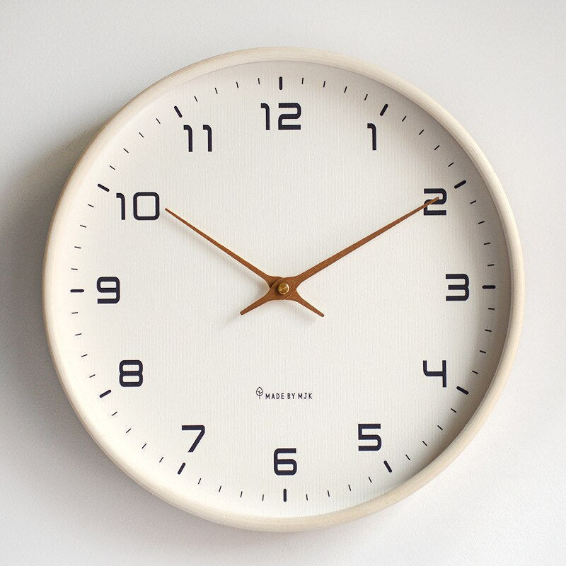 Horloge murale scandinave en bois | Mouvement silencieux · Horloge minimaliste · Touches naturelles pour le salon, la chambre ou le bureau · Lecture de l’heure élégante · Design épuré – Lamylie