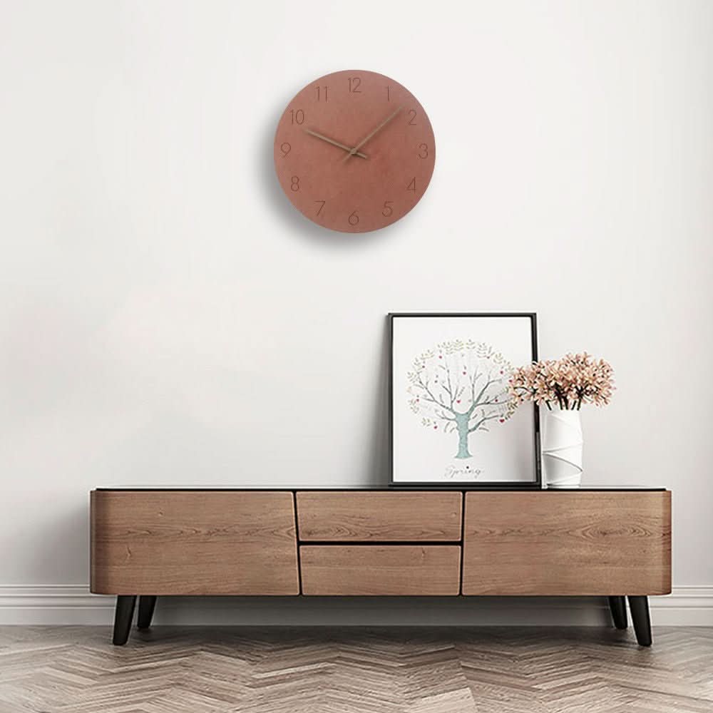 Modern Interior Wall Clock in Natural Wood – Nordic Silent Design - Lamylie