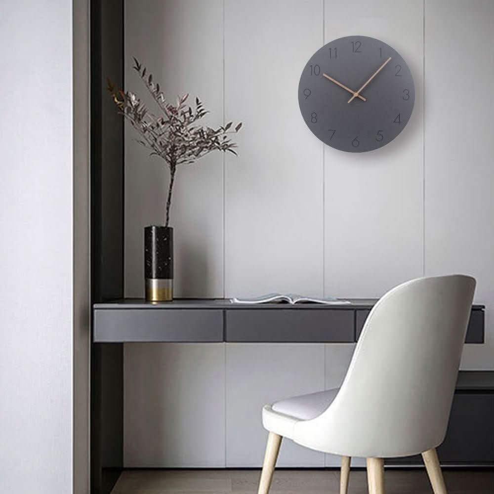 Modern Interior Wall Clock in Natural Wood – Nordic Silent Design - Lamylie