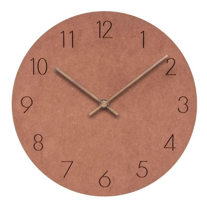 Modern Interior Wall Clock in Natural Wood – Nordic Silent Design - Lamylie