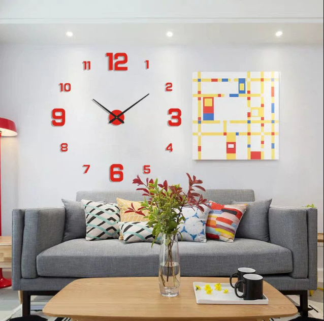 Modern Wall Clock Featuring 3D Raised Numbers Design - Lamylie