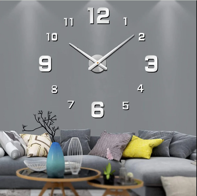 Modern Wall Clock Featuring 3D Raised Numbers Design - Lamylie