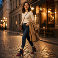 MystiLuxe – Bottines à talon carré en dentelle florale avec ornements en strass - Lamylie