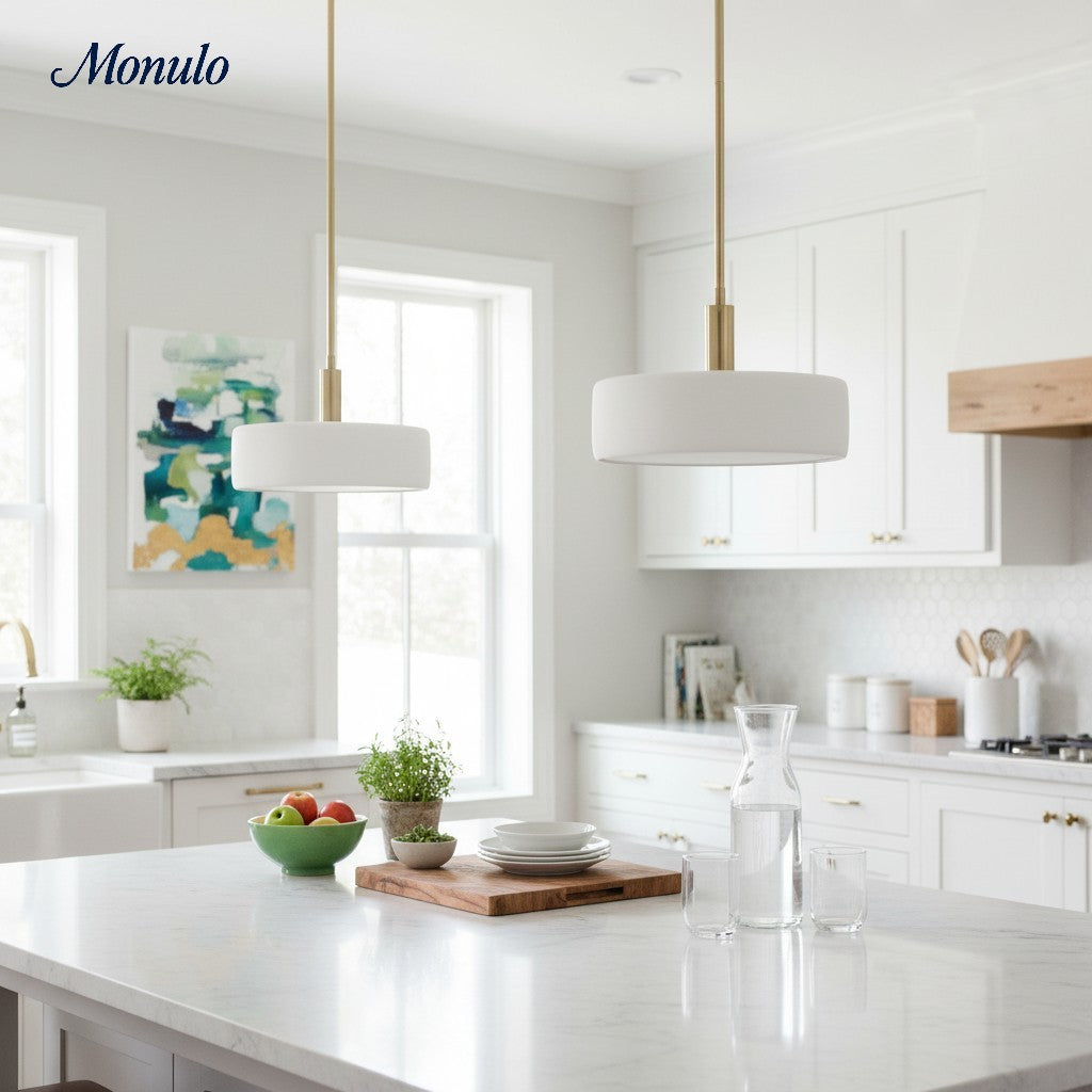 Porcelain Pendant Lamp Minimalist Design White Green Black Orange Yellow Dining Room Kitchen - Lamylie