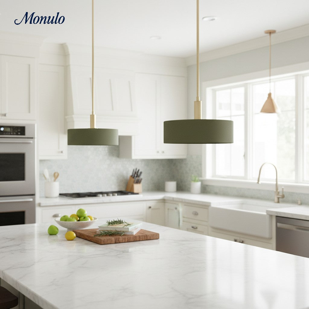 Porcelain Pendant Lamp Minimalist Design White Green Black Orange Yellow Dining Room Kitchen - Lamylie