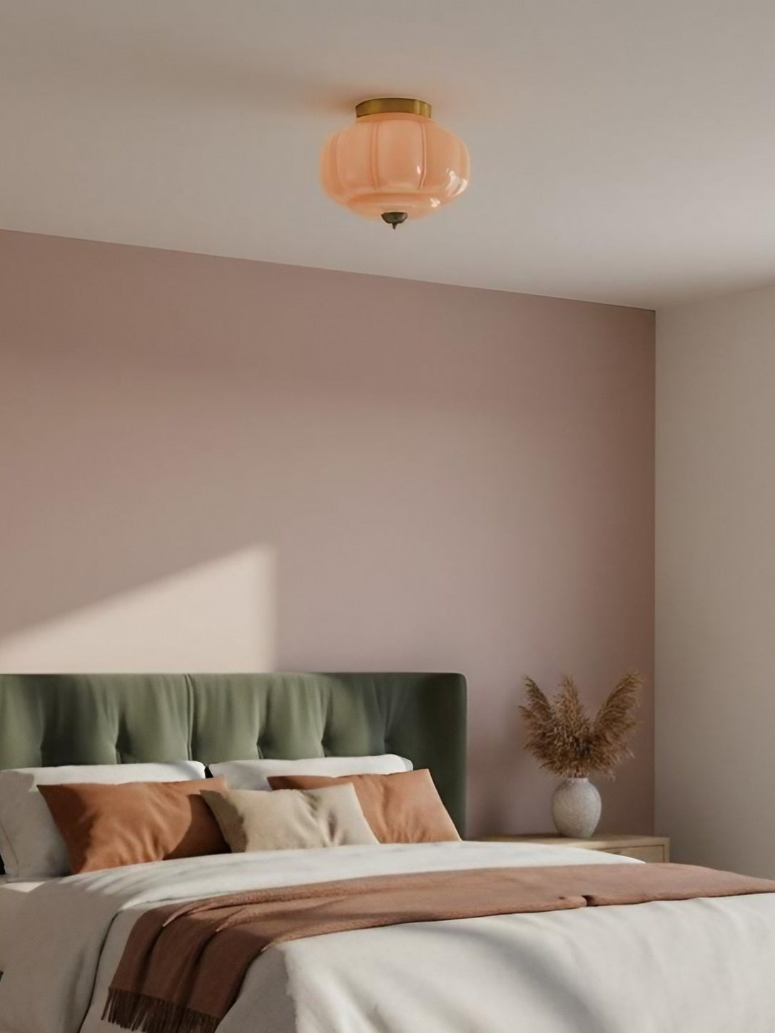 Retro Ceiling Lamp with Milk Glass Shade | Refined Semi-Flush Mount Lighting for Modern Interiors - Lamylie