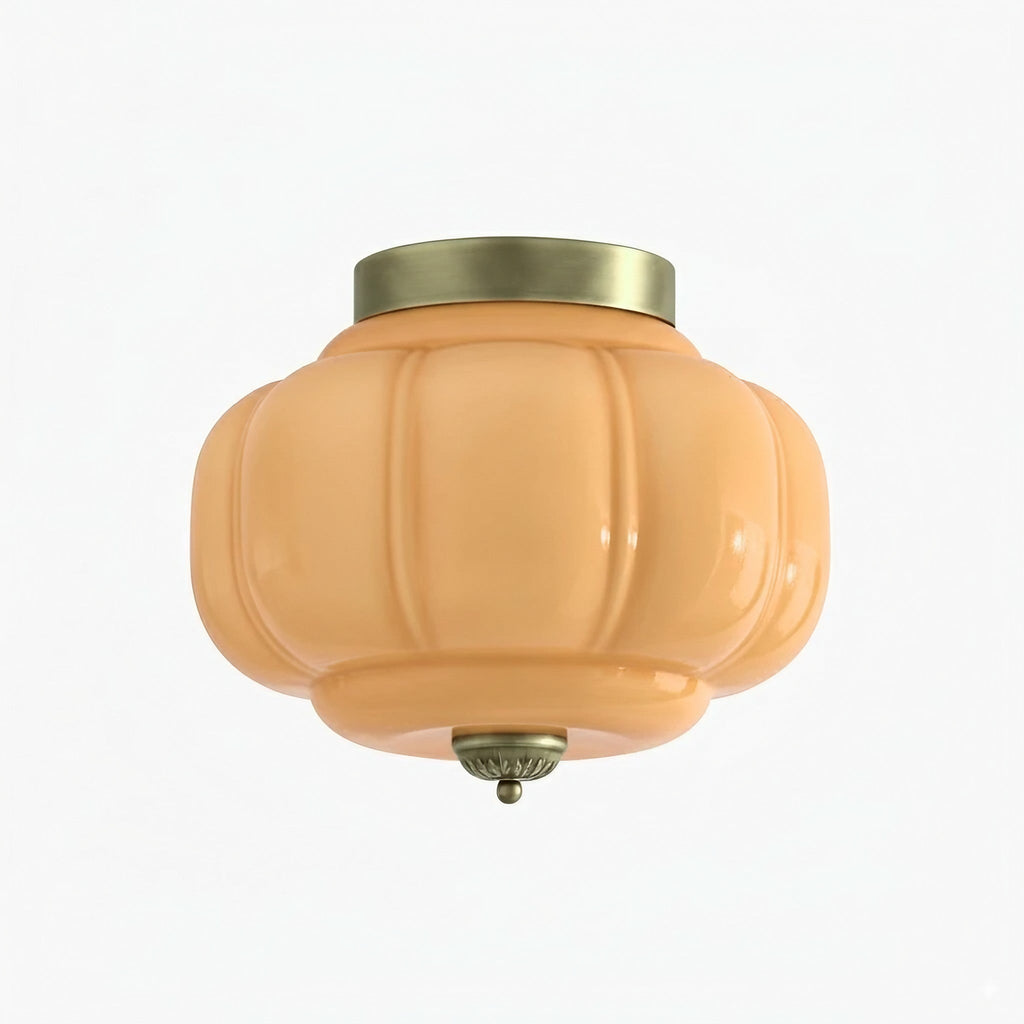 Retro Ceiling Lamp with Milk Glass Shade | Refined Semi-Flush Mount Lighting for Modern Interiors - Lamylie
