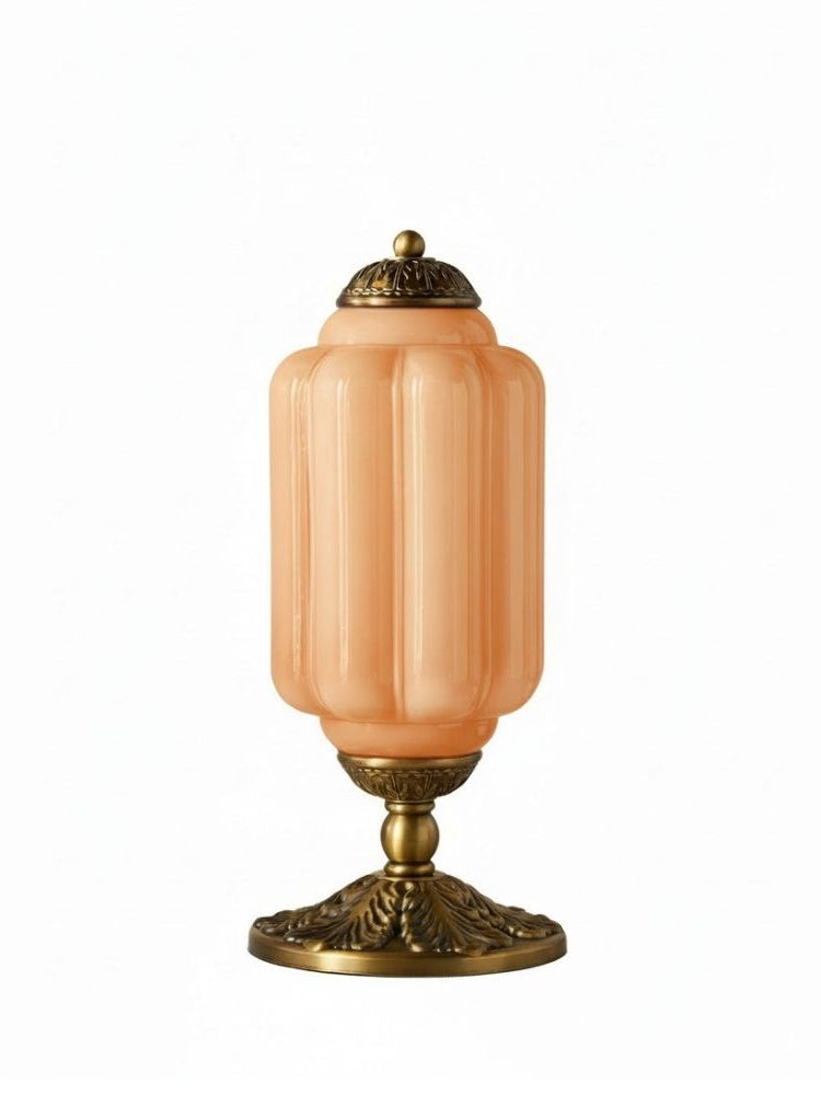 Vintage Glass Table Lamp with Brass or Black Finish - Lamylie