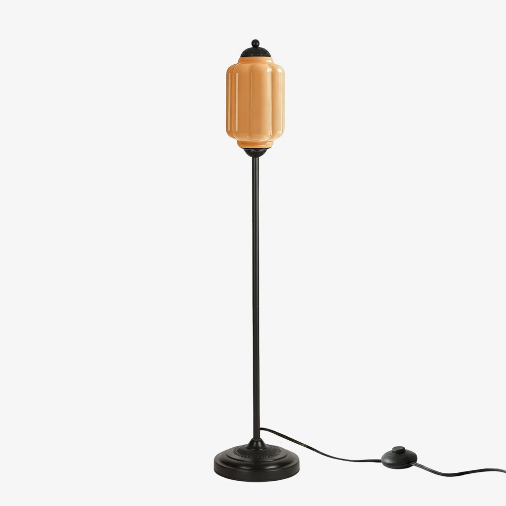 Decorative Glass Pumpkin Floor Lamp Retro Organic Style Living Room Standing Lamp - Lamylie