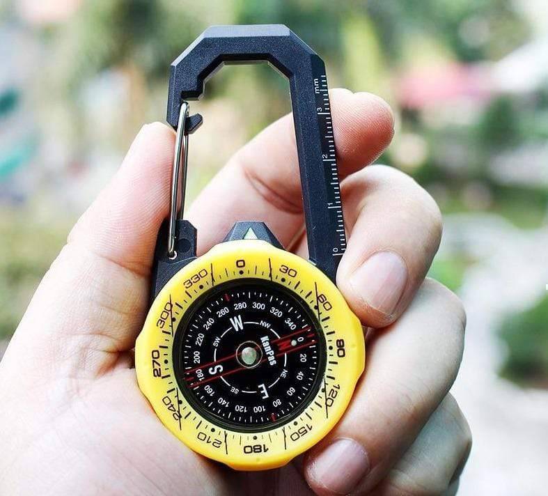 Boussole de navigation avec mousqueton robuste pour les activités en plein air - Lamylie
