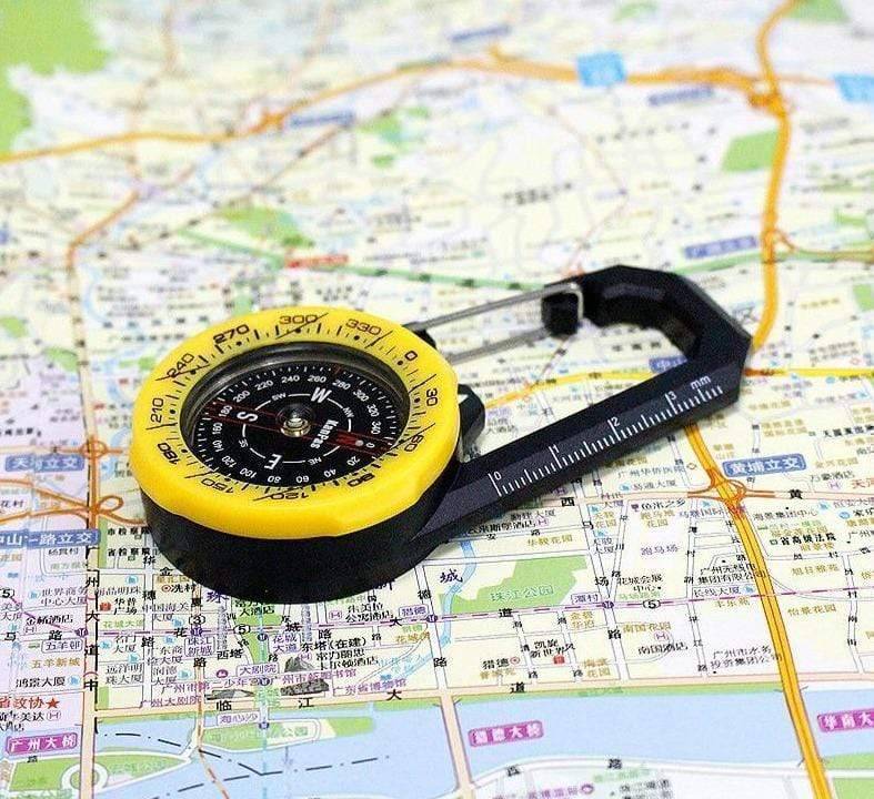 Boussole de navigation avec mousqueton robuste pour les activités en plein air - Lamylie