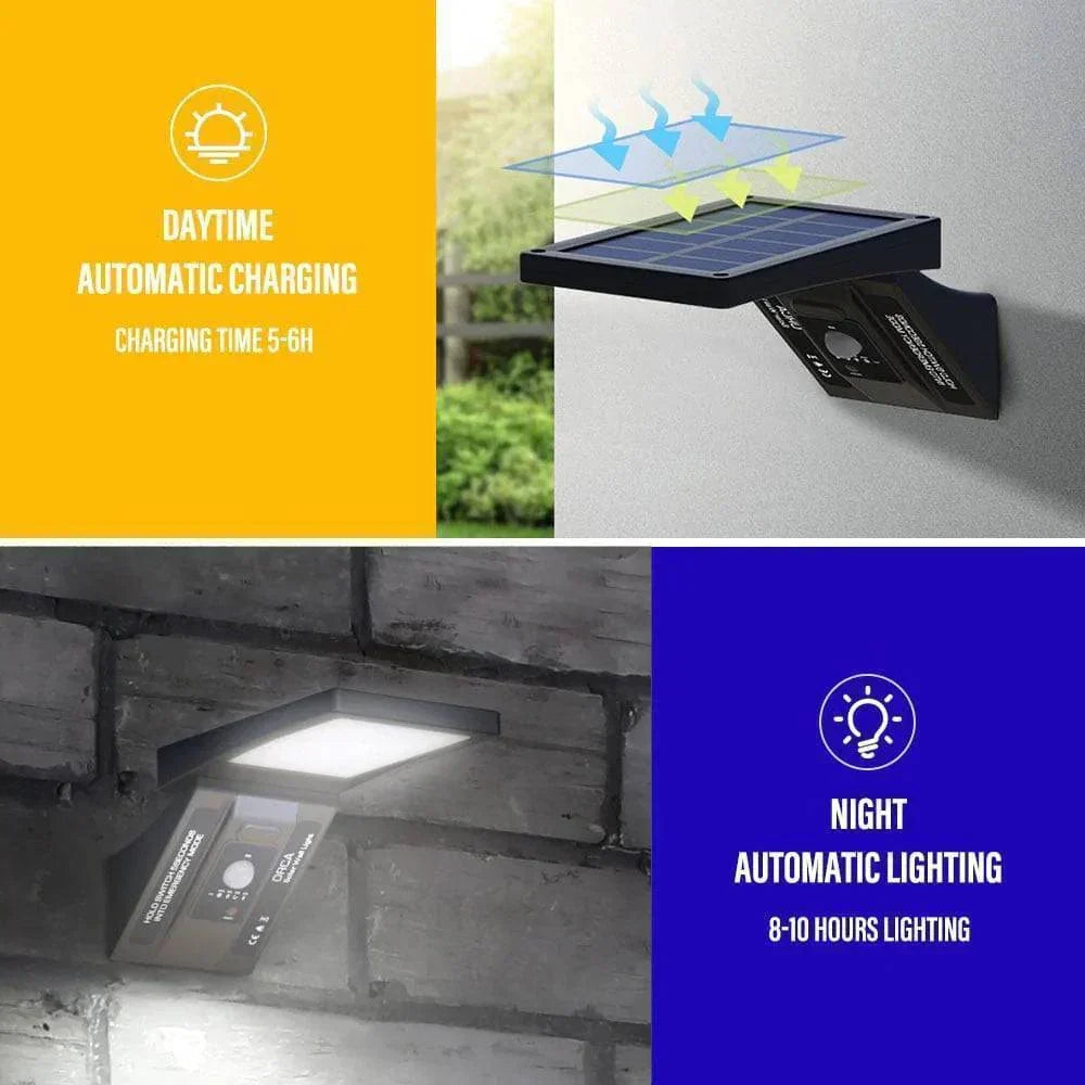 LED pouliční lampa se solárním napájením, voděodolná s krytím IP65 pro venkovní použití – Lamylie