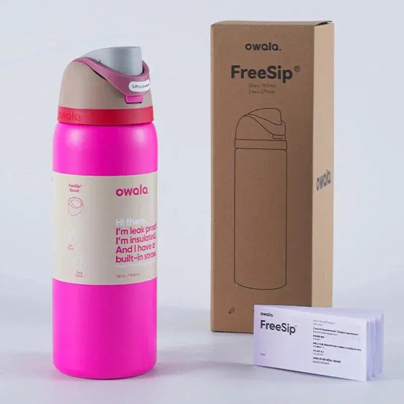 Stainless Steel Water Bottle 710ml with FreeSip Spout | Leakproof & 24h Cold | Ideal for Sports & Travel - Lamylie