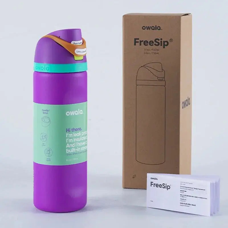 Stainless Steel Water Bottle 710ml with FreeSip Spout | Leakproof & 24h Cold | Ideal for Sports & Travel - Lamylie