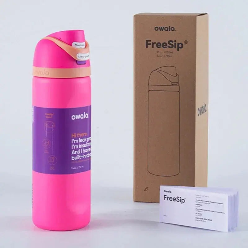 Stainless Steel Water Bottle 710ml with FreeSip Spout | Leakproof & 24h Cold | Ideal for Sports & Travel - Lamylie