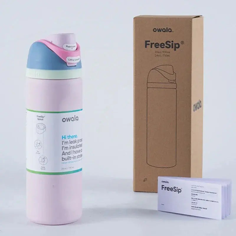 Stainless Steel Water Bottle 710ml with FreeSip Spout | Leakproof & 24h Cold | Ideal for Sports & Travel - Lamylie