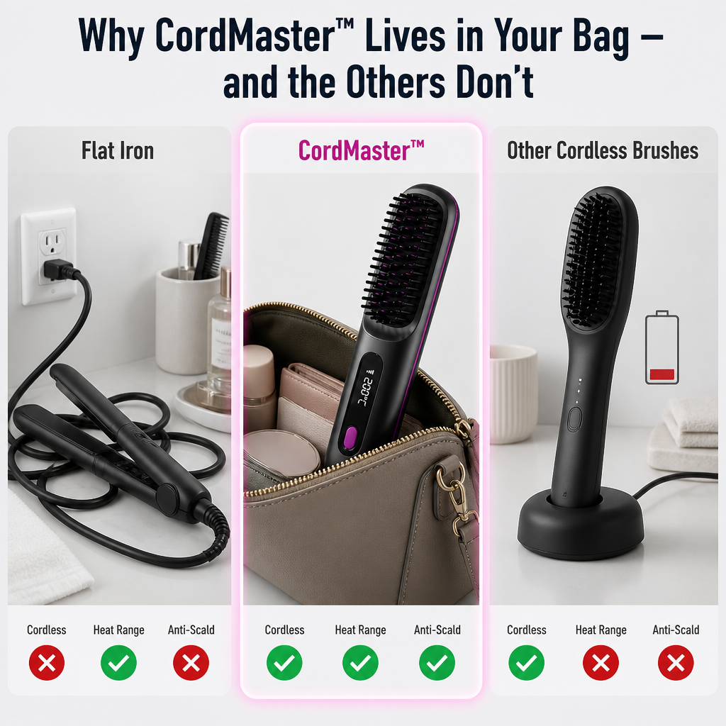 CordMaster — Smooth Mid-Day Frizz Anywhere, No Outlet or Cord Required - Lamylie