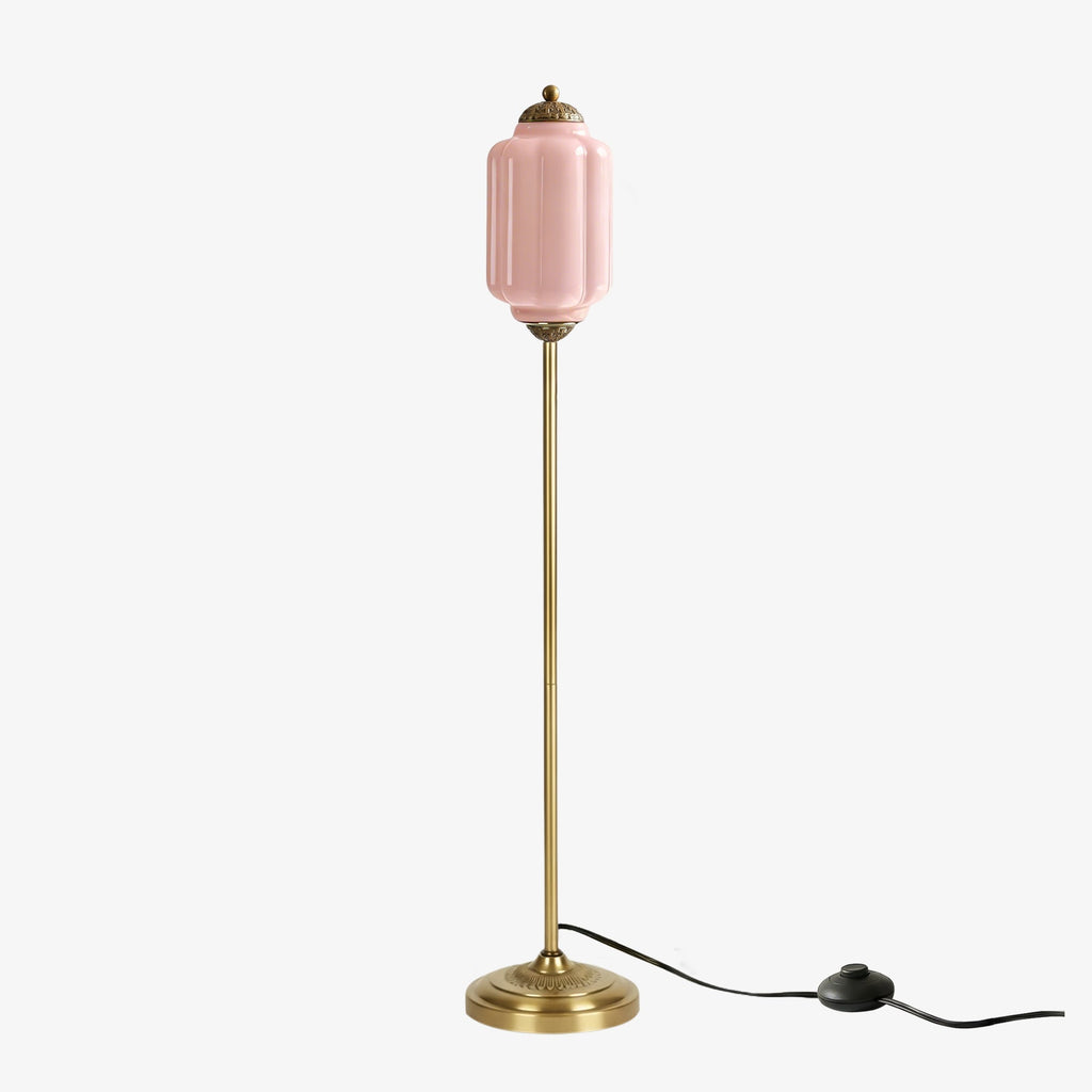 Decorative Glass Pumpkin Floor Lamp Retro Organic Style Living Room Standing Lamp - Lamylie