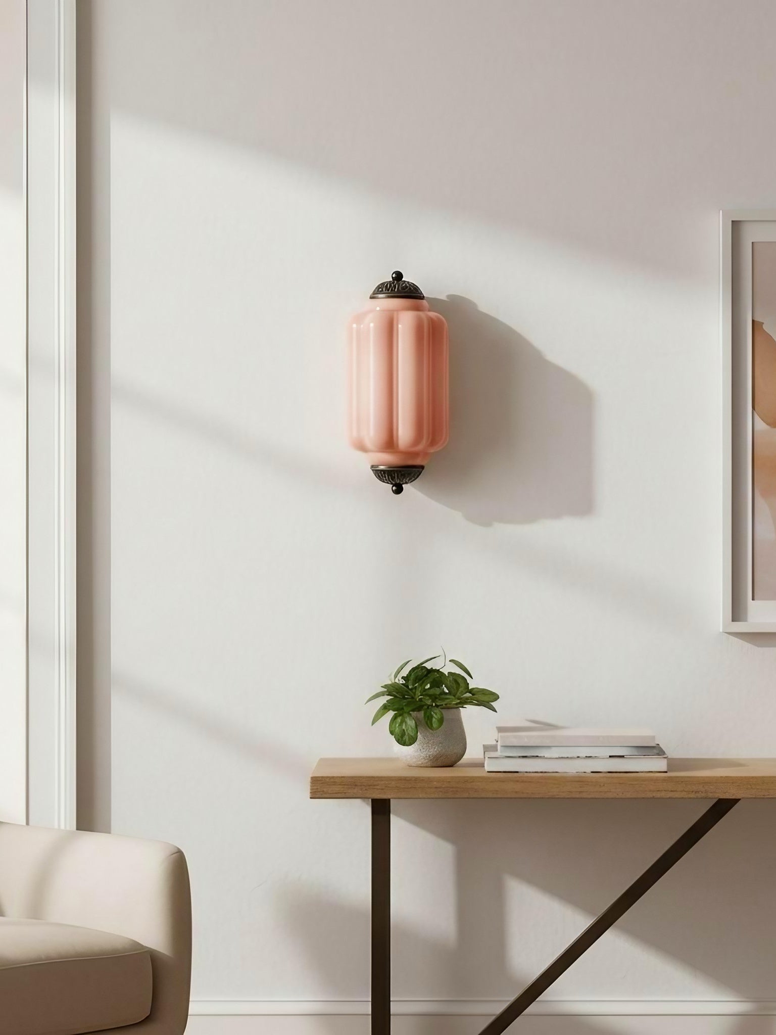 Milk Glass Wall Lamp for Bedroom Hall Scandinavian Style - Lamylie