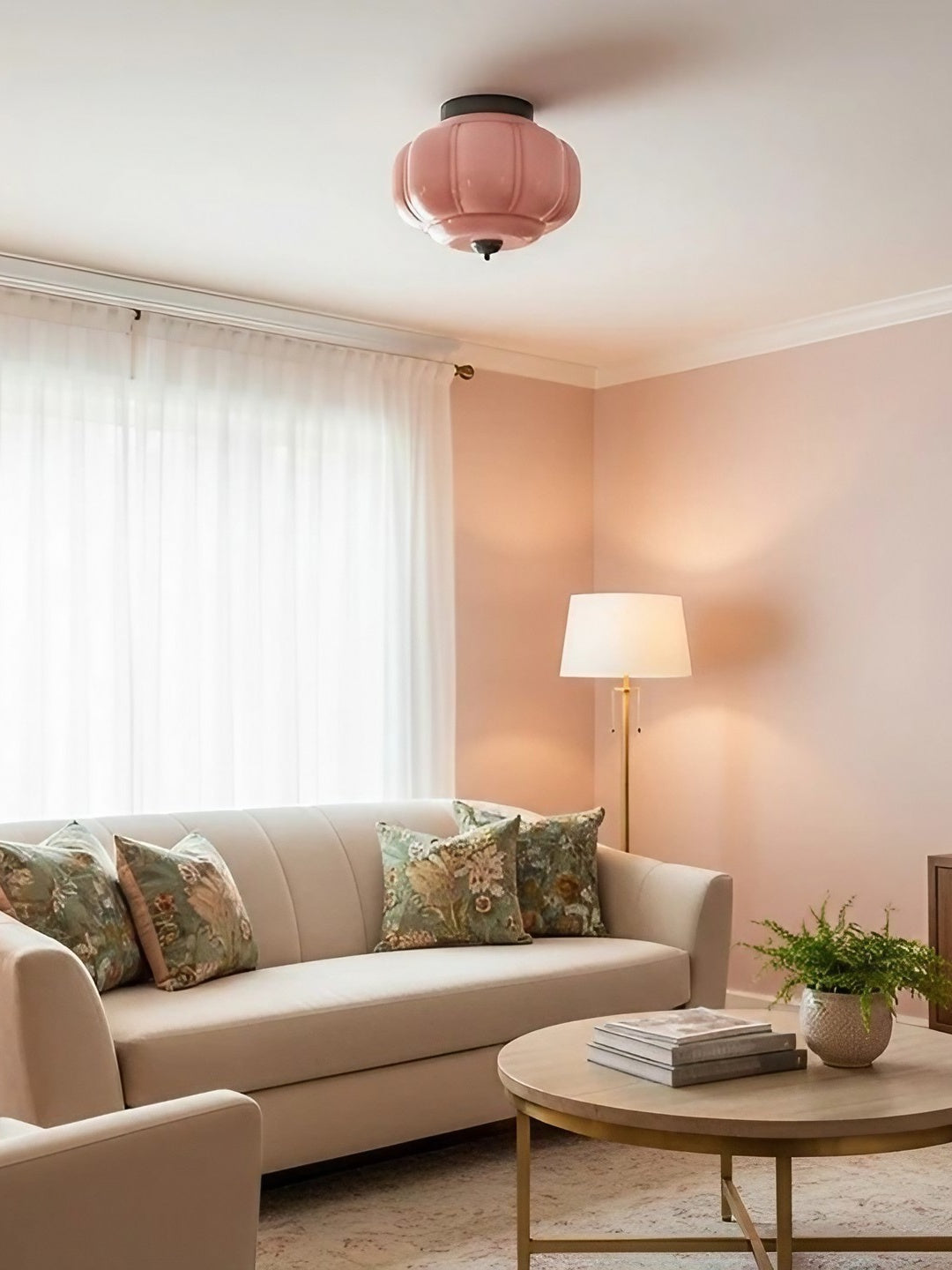 Retro Ceiling Lamp with Milk Glass Shade | Refined Semi-Flush Mount Lighting for Modern Interiors - Lamylie