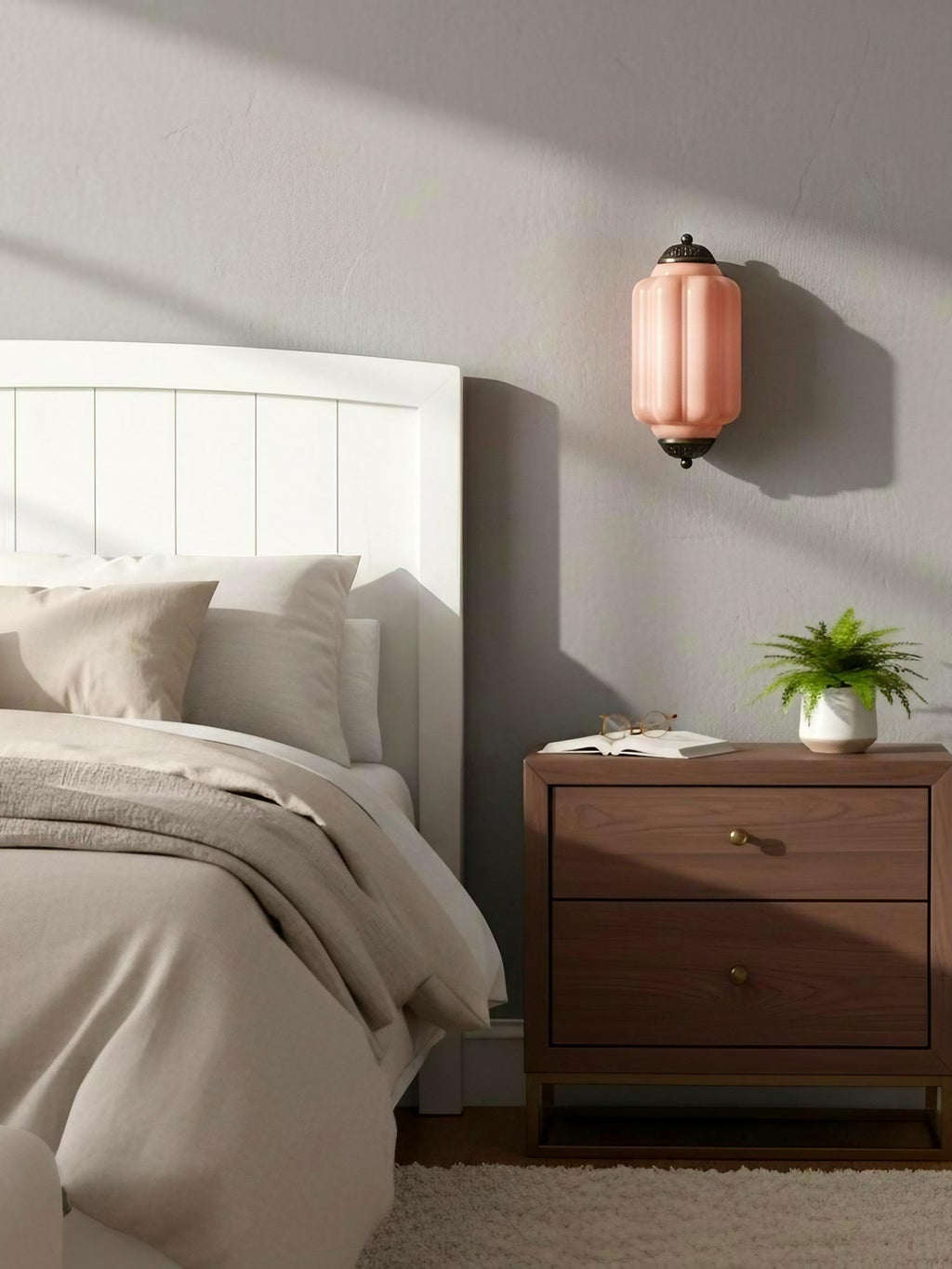 Milk Glass Wall Lamp for Bedroom Hall Scandinavian Style - Lamylie