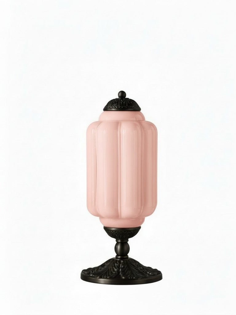 Vintage Glass Table Lamp with Brass or Black Finish - Lamylie
