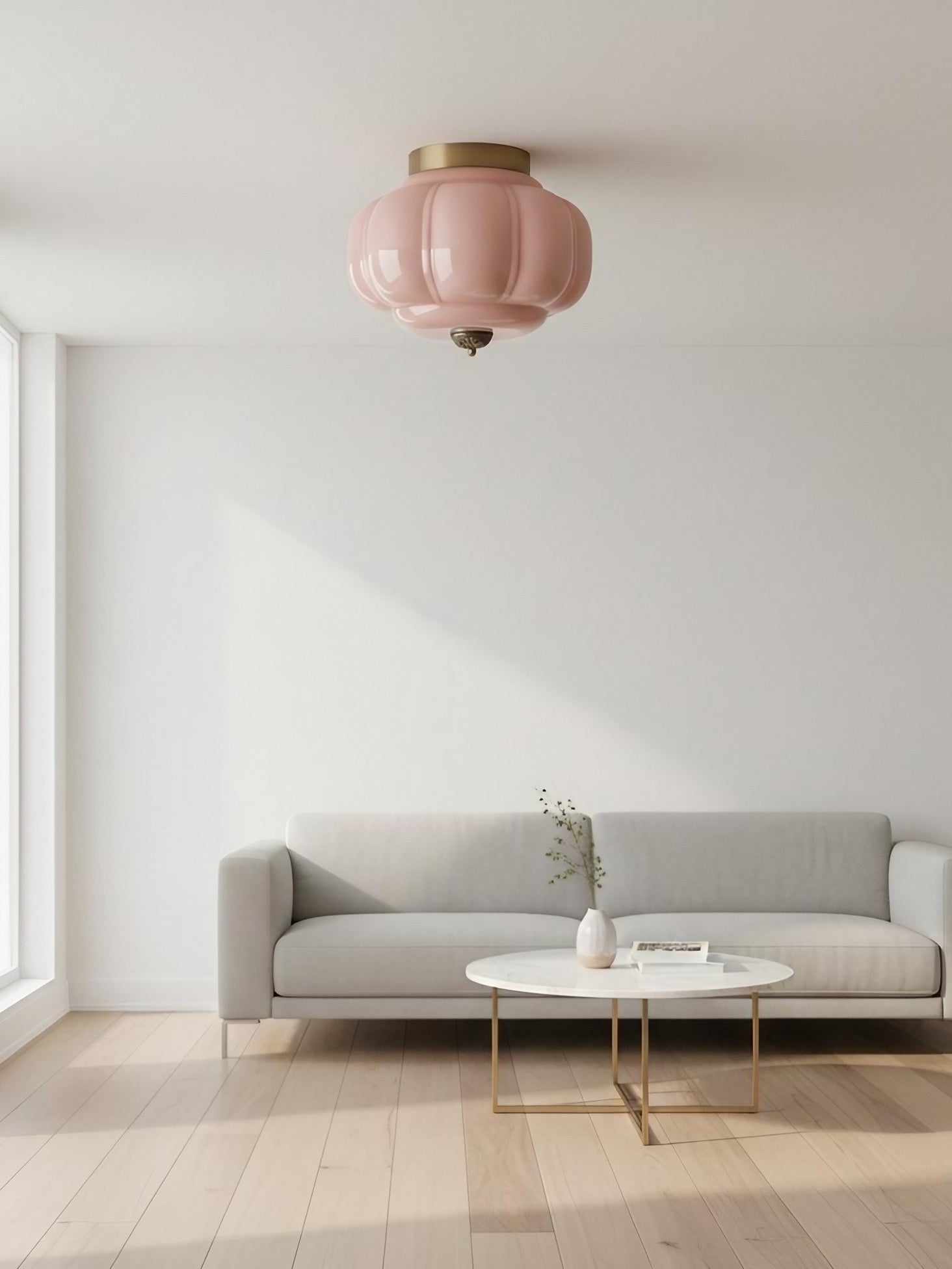 Retro Ceiling Lamp with Milk Glass Shade | Refined Semi-Flush Mount Lighting for Modern Interiors - Lamylie