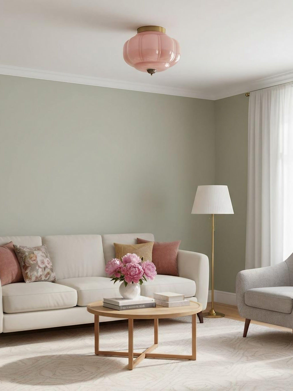 Retro Ceiling Lamp with Milk Glass Shade | Refined Semi-Flush Mount Lighting for Modern Interiors - Lamylie