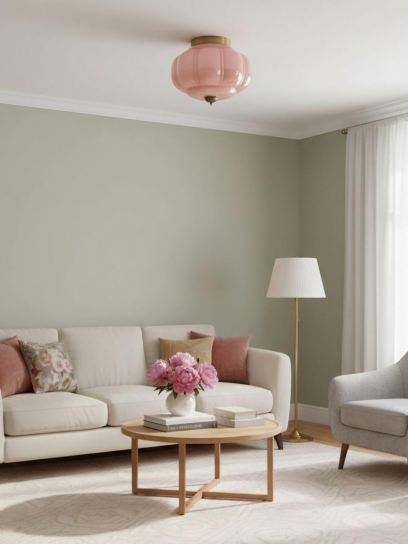 Retro Ceiling Lamp with Milk Glass Shade | Refined Semi-Flush Mount Lighting for Modern Interiors - Lamylie