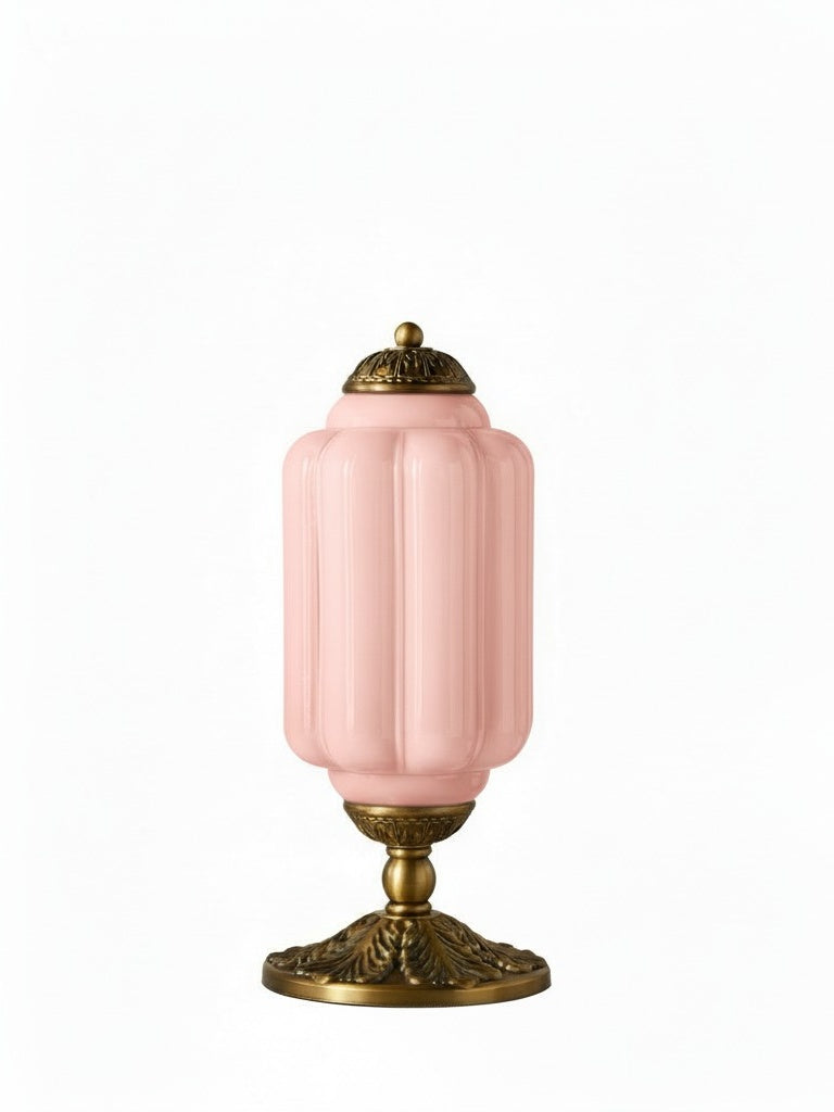 Vintage Glass Table Lamp with Brass or Black Finish - Lamylie