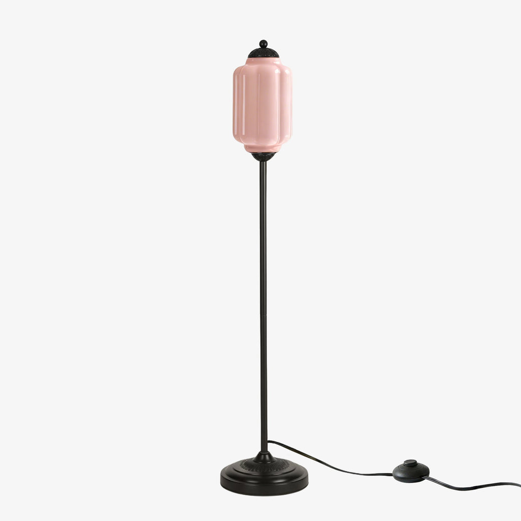 Decorative Glass Pumpkin Floor Lamp Retro Organic Style Living Room Standing Lamp - Lamylie