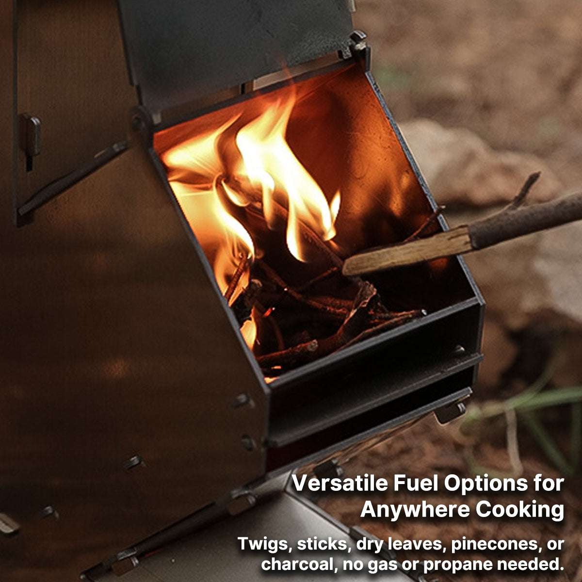 Effektiv vedeldad campingkamin - portabel raketdesign - Lamylie