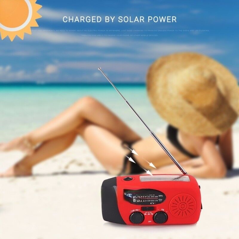 Nouzové solární rádio s ruční klikou a výstrahami před nepříznivým počasím NOAA - Lamylie