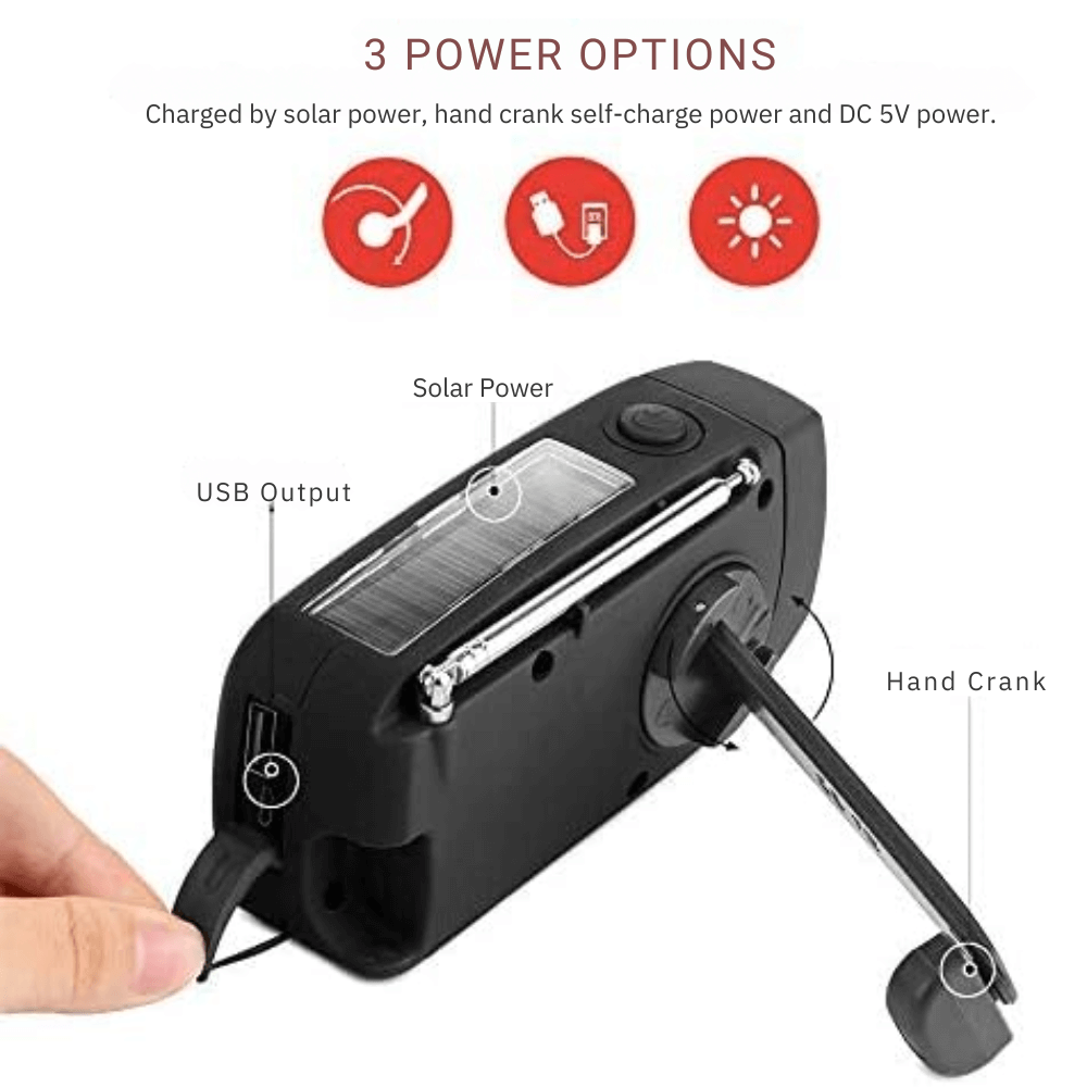 Hand Crank Emergency Radio – Portable Multi-Function Device - Lamylie