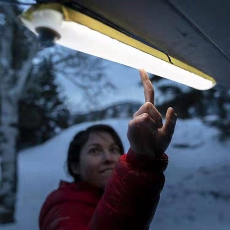 Oppustelig LED-lanterne til camping med magnetisk fod – Bærbart design - Lamylie