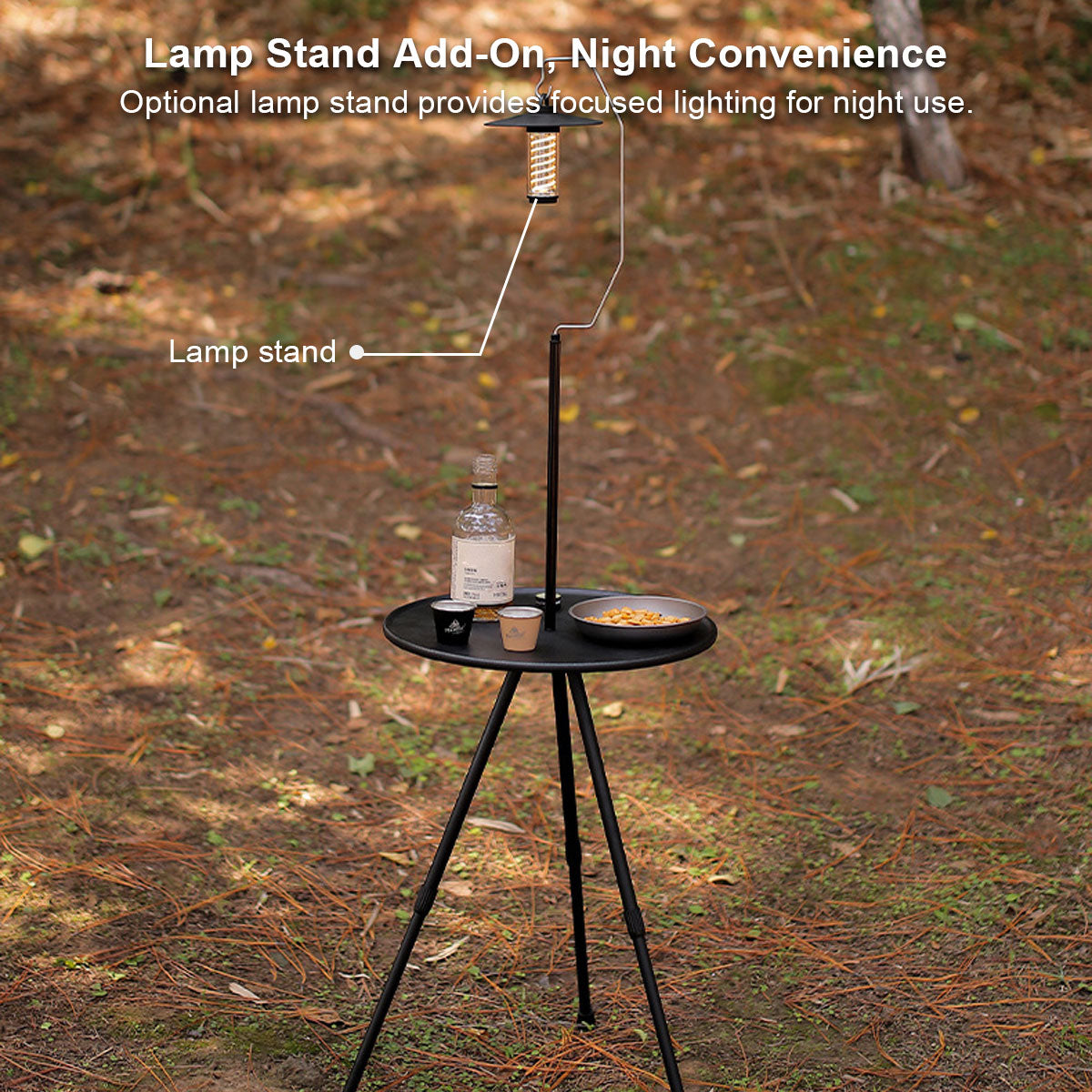 Runder Campingtisch mit Netzfach – tragbares Design - Lamylie