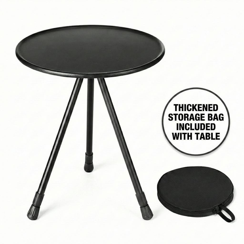 Runder Campingtisch mit Netzfach – tragbares Design - Lamylie