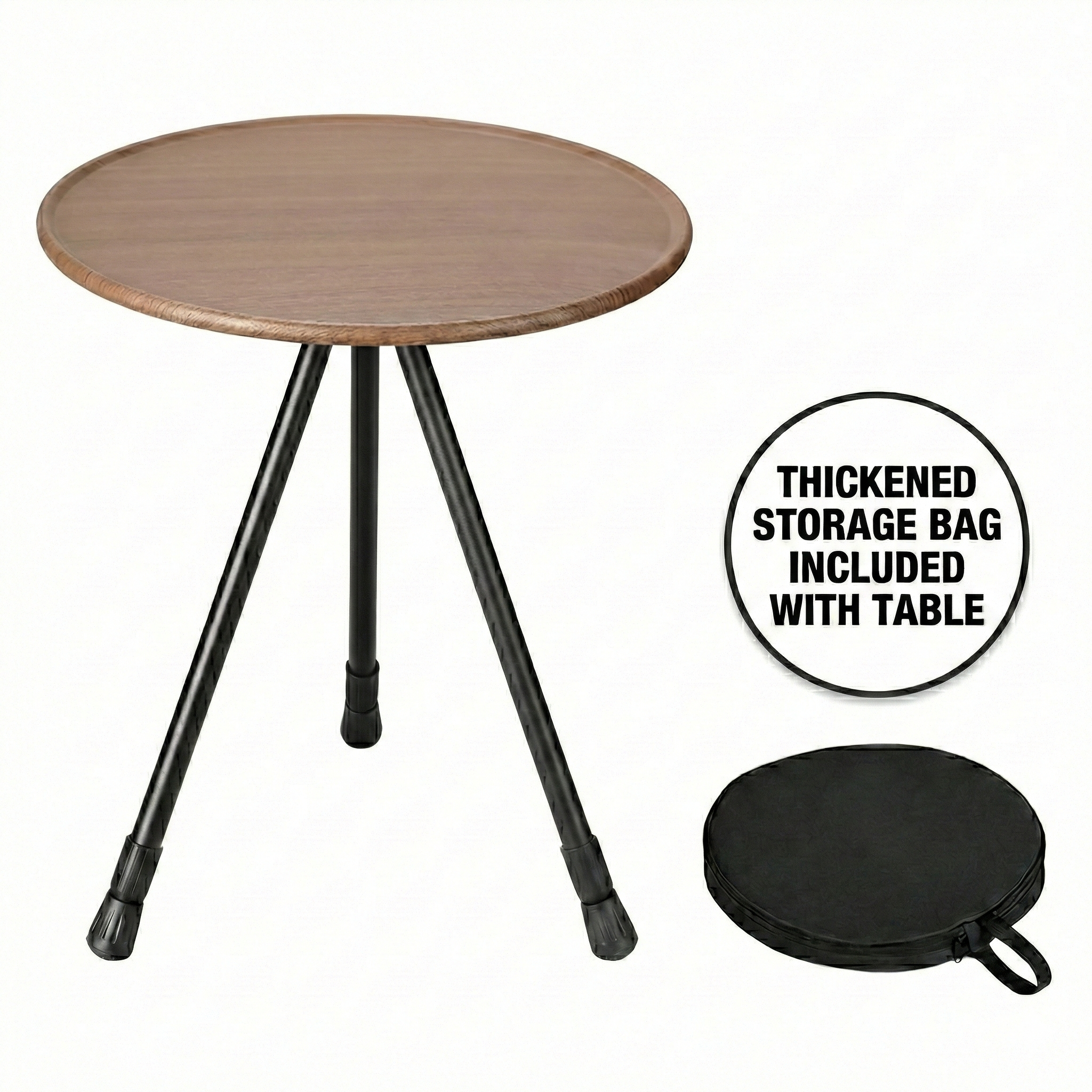 Runder Campingtisch mit Netzfach – tragbares Design