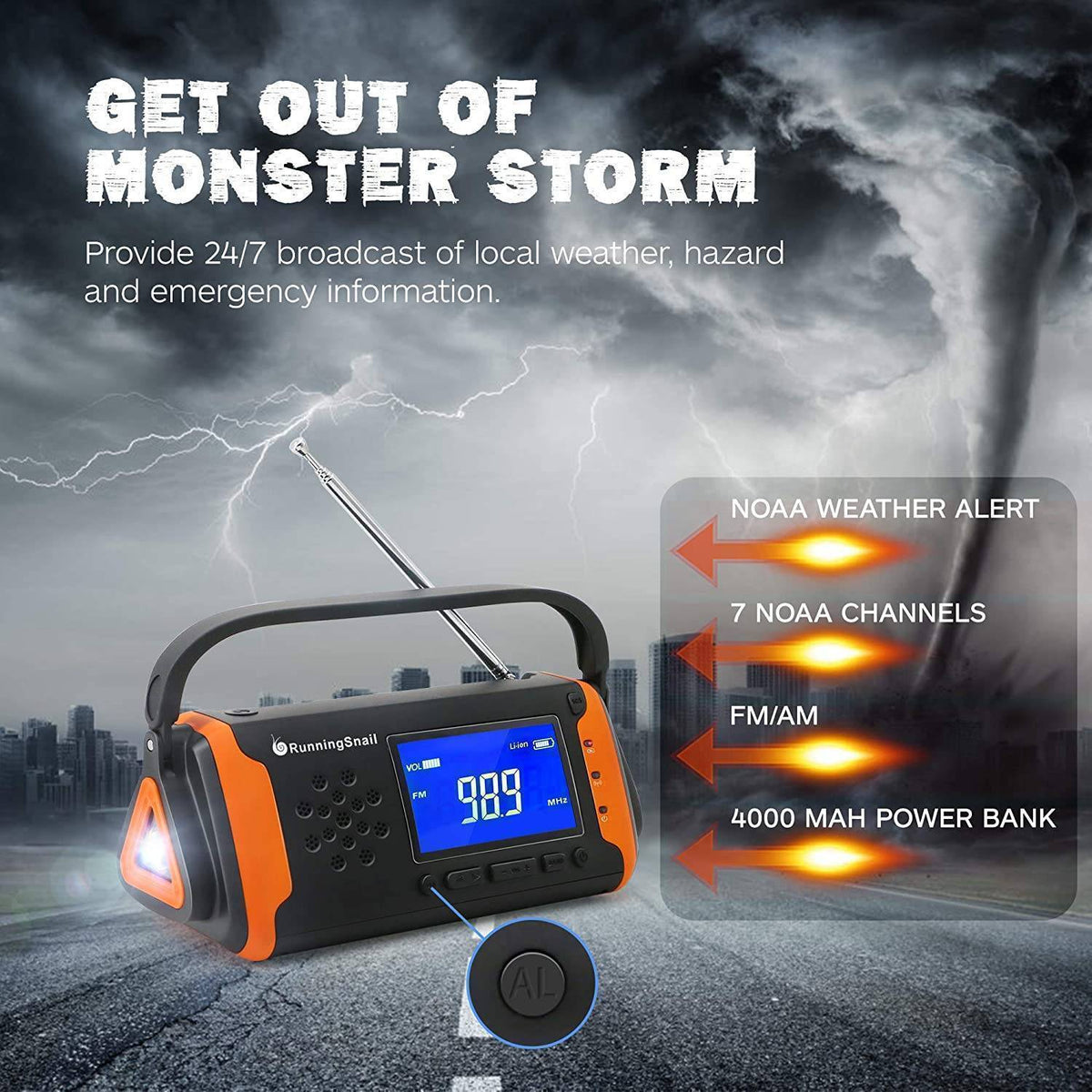 Emergency Solar Radio with Flashlight and Power Bank – Portable Design - Lamylie
