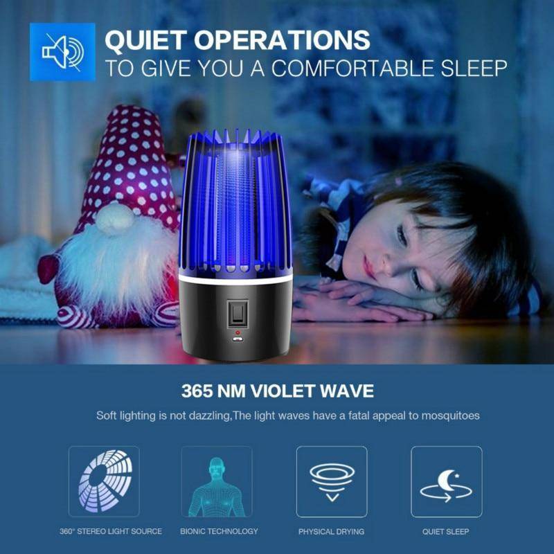 2-in-1 Mosquito Zapper and LED Lamp – Rechargeable USB Portable Device - Lamylie