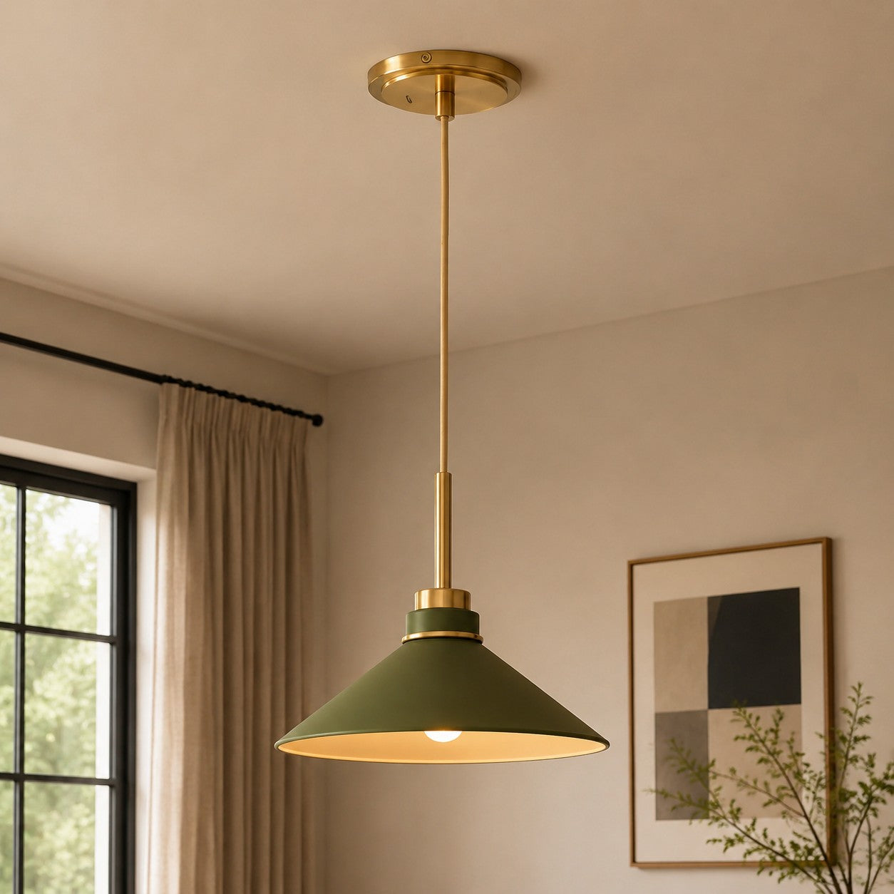 Cone-Shaped Pendant Lamp in Country Style - Dimmable - For Kitchen and Hall - Scandinavian Inspired - Modern Farmhouse Lighting - Lamylie