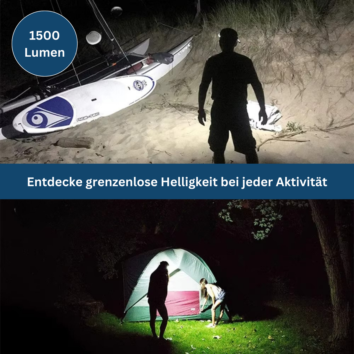 Φακός κεφαλής LED με ρυθμιζόμενη φωτεινότητα - Lamylie
