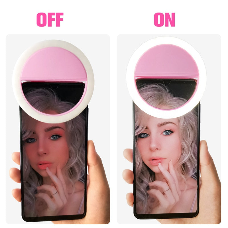 Luce ad anello LED a clip per foto e video – Illuminazione portatile per selfie e chiamate - Lamylie