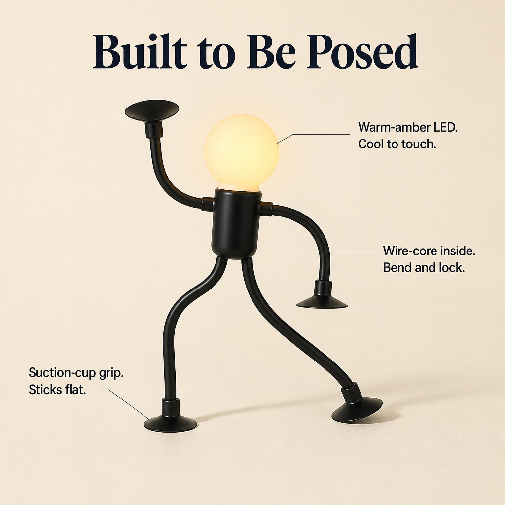 LumaEase — Pose a Warm-Glow Lamp Buddy Onto Any Shelf, Desk or Bedside - Lamylie